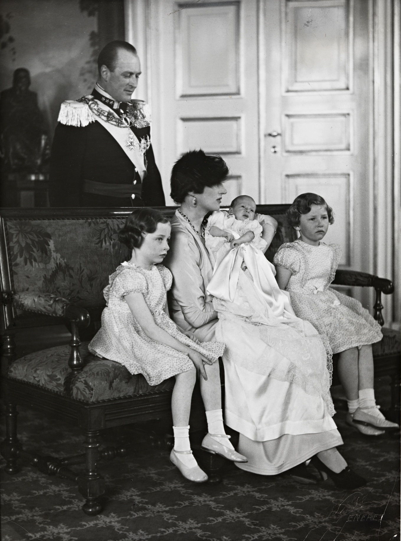 Kronprinsfamilien ved prins Haralds dåp